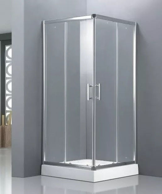 Imagen de Box Cabina Ducha Recto Vidrio Templado Transparente