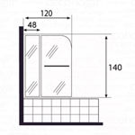 Imagen de Mampara Rebatible Cristal Transparente 120x140