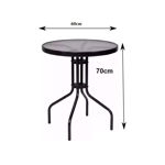 Imagen de Juego De Jardin Mesa Vidrio Redonda + Sillas - Set Combo - Rattan