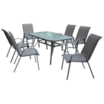 Imagen de Juego de jardín 6 sillones y mesa rectangular - Gris