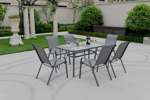Imagen de Juego de jardín 6 sillones y mesa rectangular - Gris