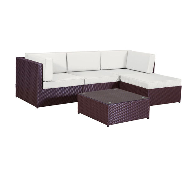 Imagen de Juego de living para jardín rattan  esquinero - LG3011