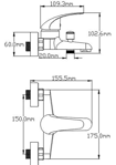 Imagen de Griferia Ducha Monocomando Exterior Con Transf Premium L0301
