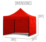 Imagen de Carpa Gazebo Plegable Reforzado 3x3m Con Laterales + Bolso