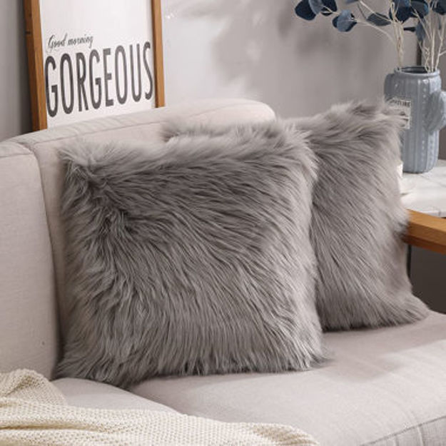Imagen de Almohadones Piel Pelo Largo 40x40 Con Relleno Soft
